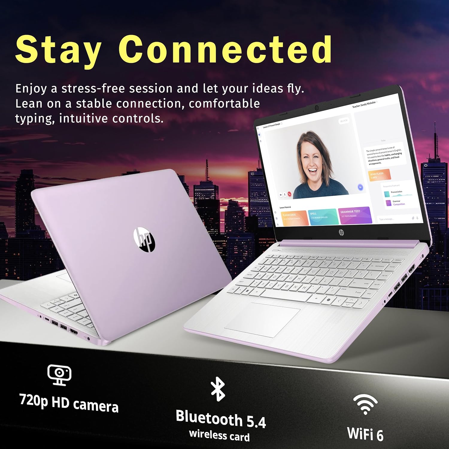 HP Stream 14' HD Laptop, Intel Processor N150, 4GB RAM, 128GB UFS, Intel Graphics, Webcam, Bluetooth, Windows 11s, Purple (Renewed)