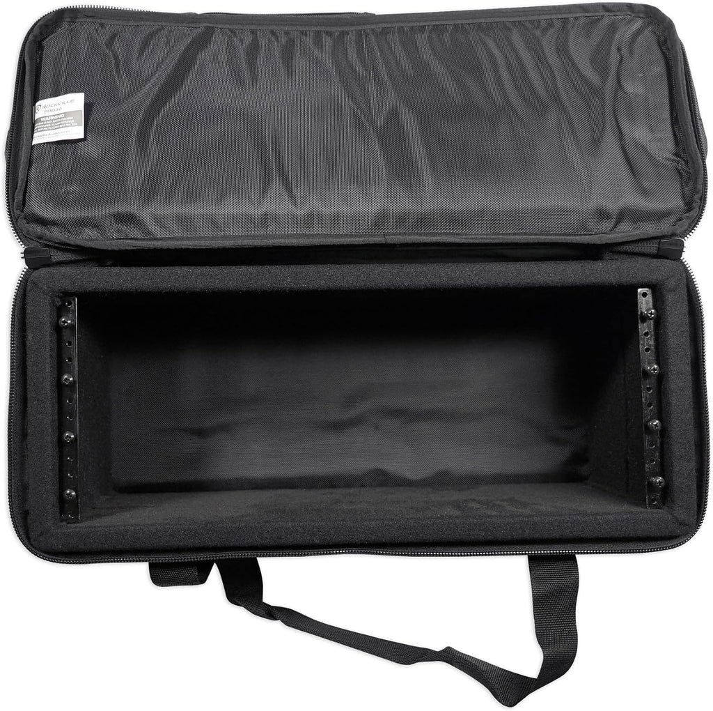Rockville ROCKFORCE Bundle: 384 Channel DMX Light/Fog Controller with MIDI Control, RRB40 4U Rack Bag with 12' Depth and Shoulder Strap, 2-Items