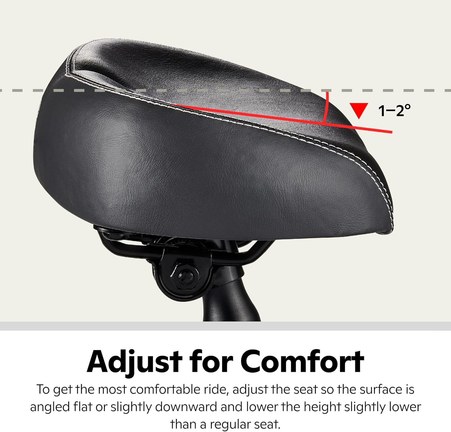 Schwinn Comfort Bike Seat, Quilted or Foam Padded Bike Saddle, Various Styles, Weather-Resistant Cover, Easily Attaches to Most Standard Seatposts