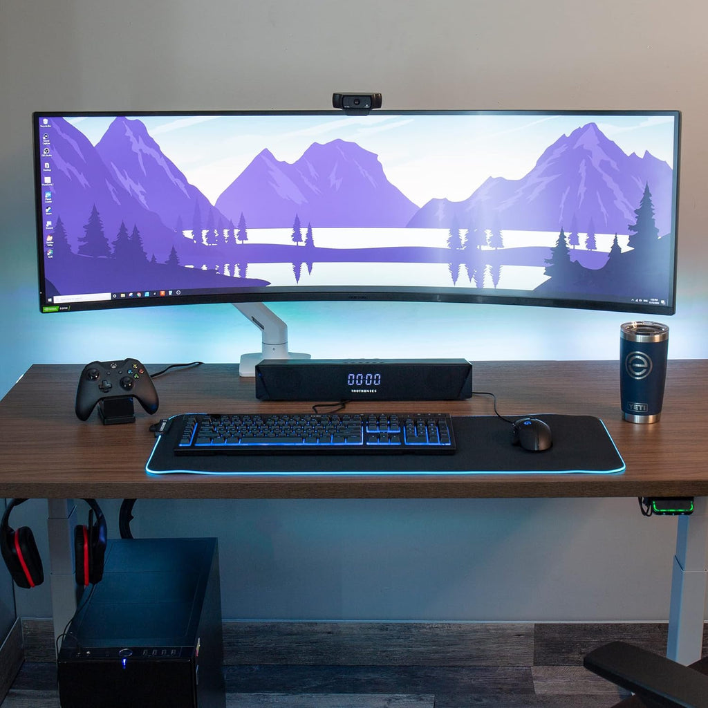 Ergotron – HX Single Ultrawide Monitor Arm with HD Pivot, VESA Wall Mount – for 1000R Curved Monitors Up to 49 Inches, 28 to 42 lbs – HD Pivot, White