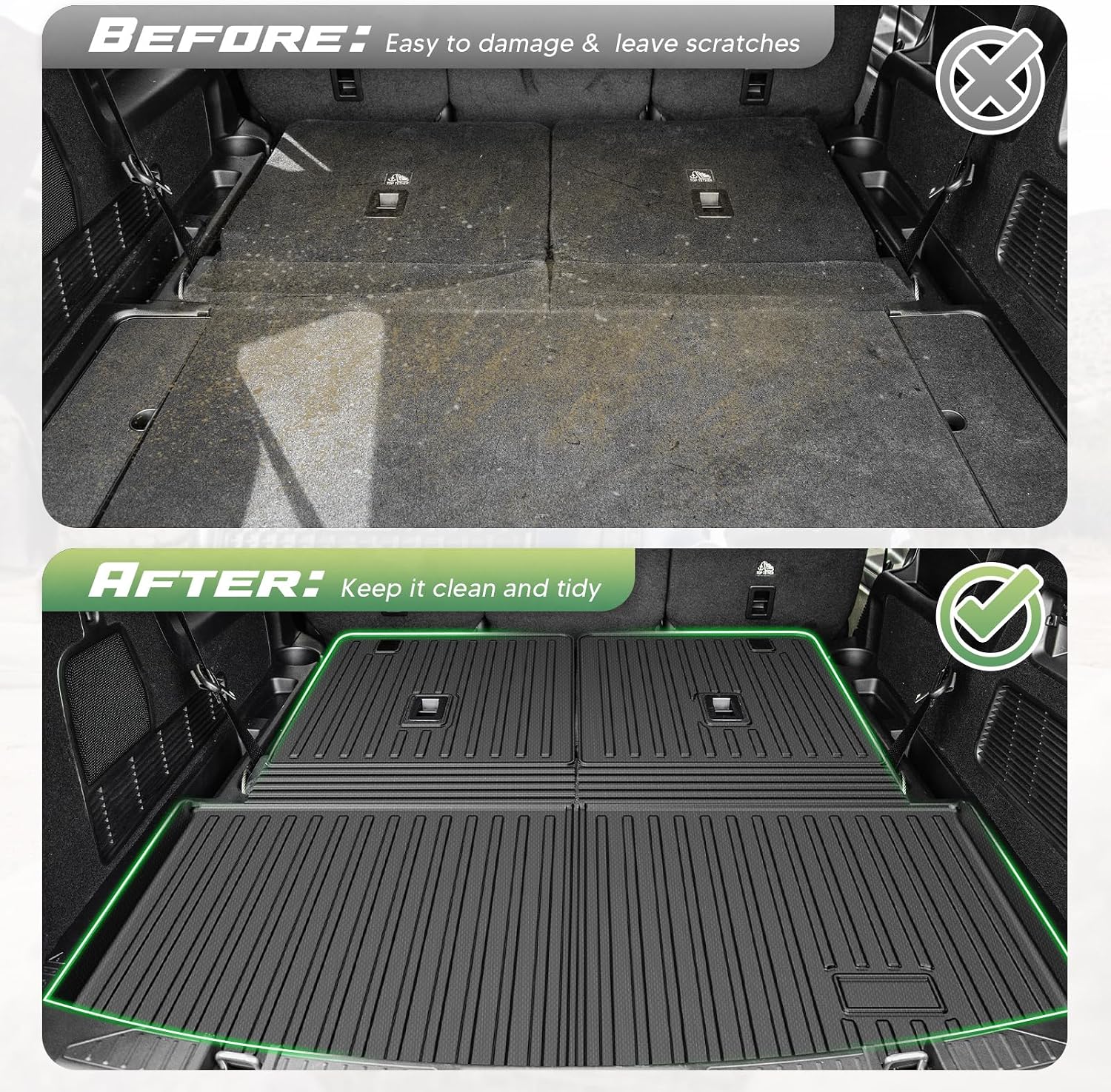 Cartist Floor Mats for Ford Explorer (Only for 7 Seats) 2020-2025 2026, All Weather Cargo Liner for Explorer Accessories, Heavy Duty Car Mats, Car Accessories