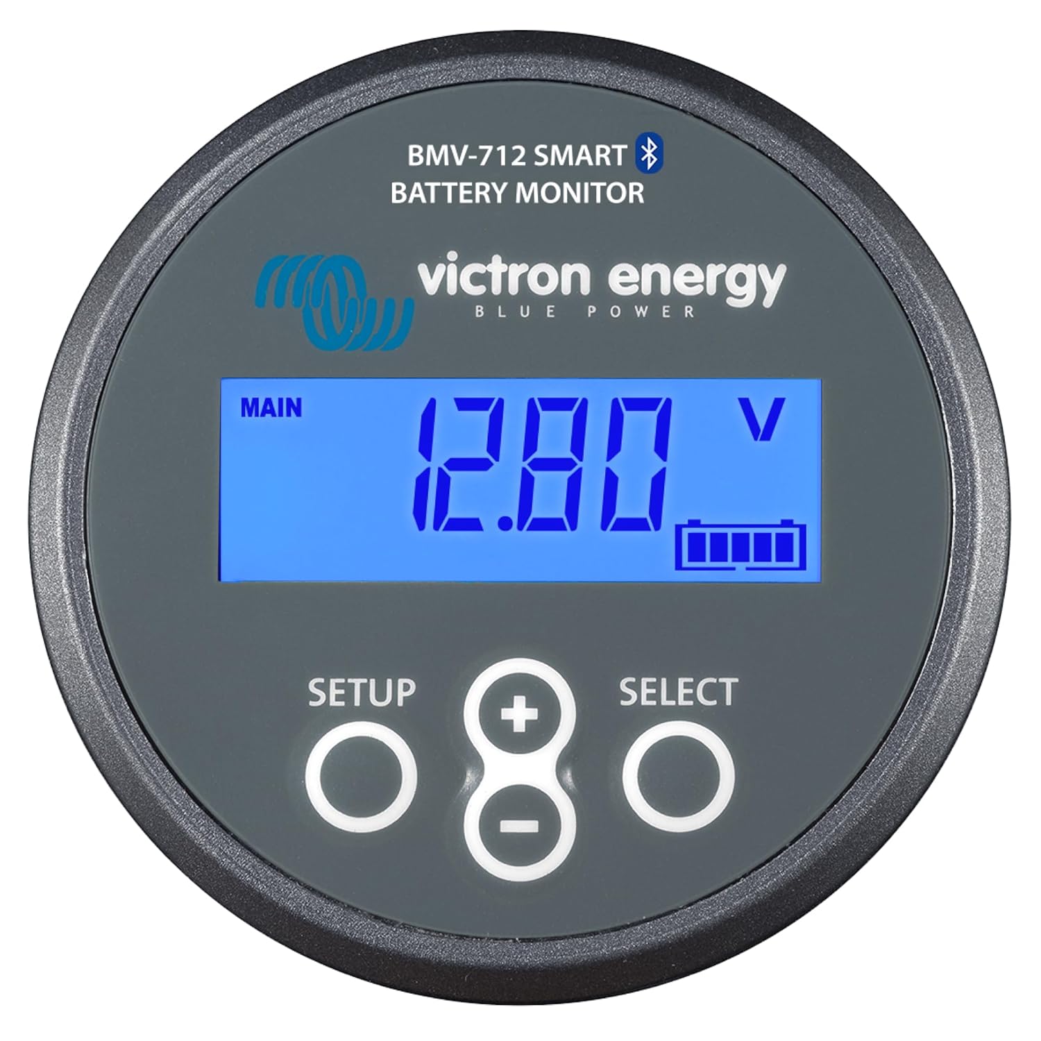 Victron Energy BMV-712 Smart Battery Monitor with Shunt - 6.5-70 VDC - Display, Bluetooth and Detailed in-App Insights- Grey