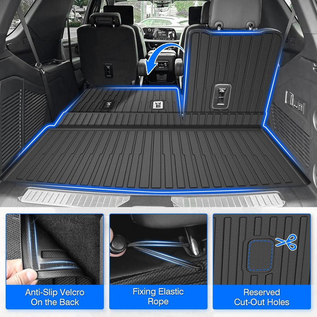 Floor Mats for 2021-2025 2026 Chevrolet/Chevy Tahoe & GMC Yukon (Not for Yukon XL, Only for 8 Seats), All Weather Cargo Liner for Tahoe Accessories, Heavy Duty TPE Cargo Mats, Car Accessories