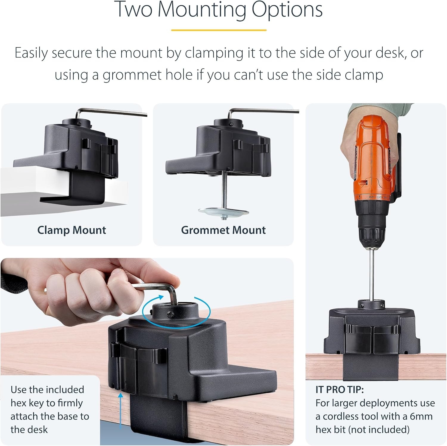 StarTech.com Desk Mount Triple Monitor Arm for Up to Three 27in Screens, VESA 75x75/100x100, Mechanical Spring Arm