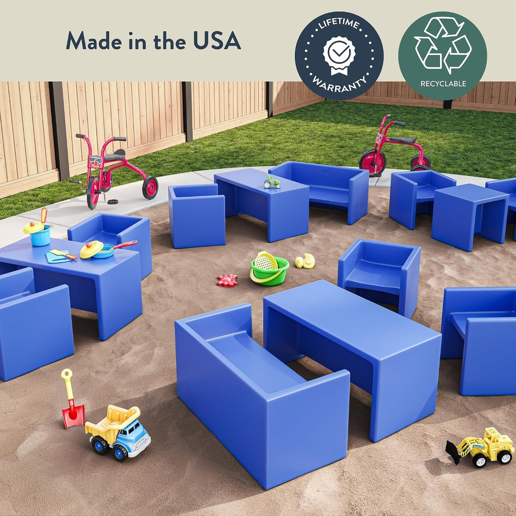 Children's Factory 3-in-1 Cube Chair for Kids, Flexible Seating Classroom Furniture, 4-Pack