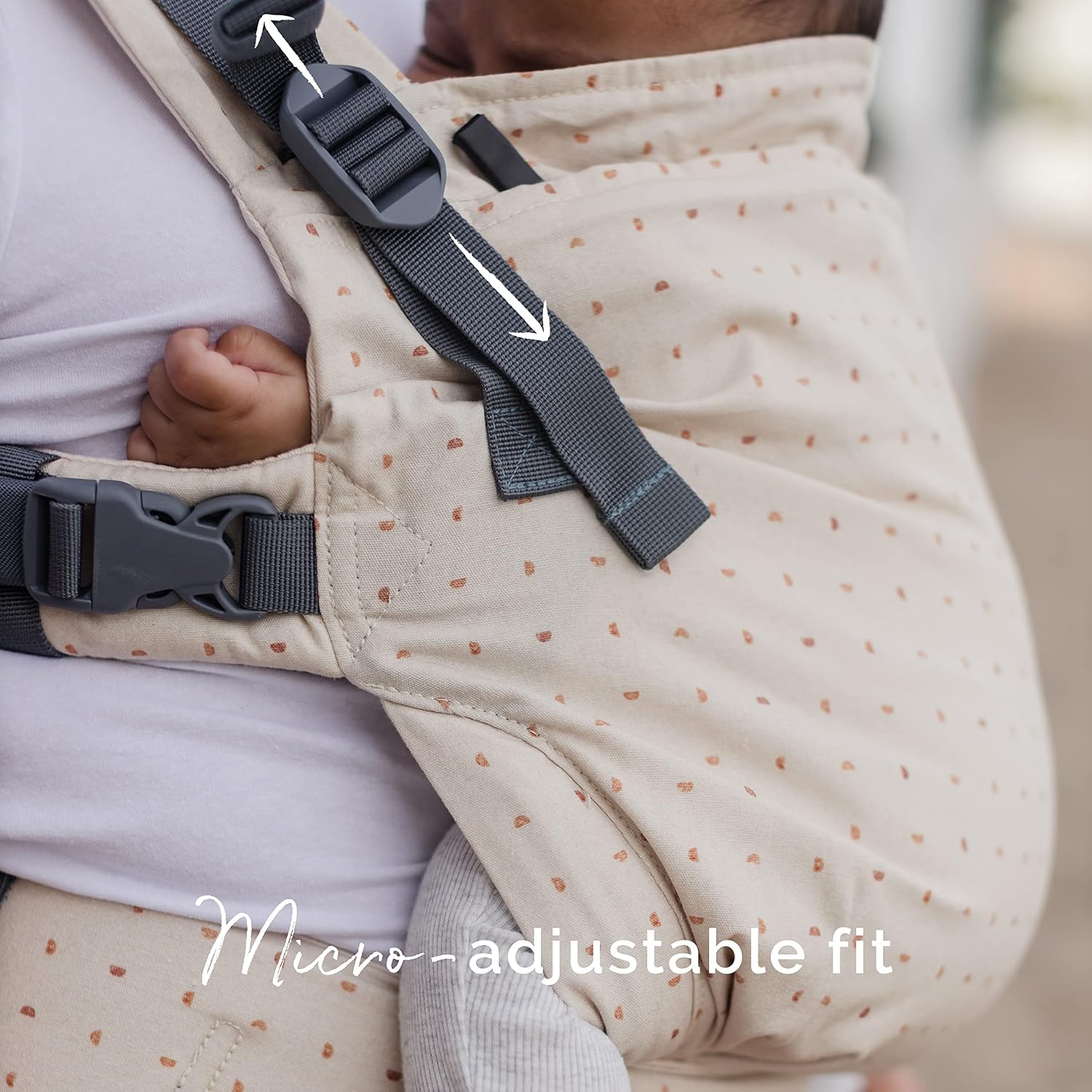 Boba X Baby Carrier - Newborn to Toddler Adjustable, 2-in-1 Convertible Front and Backpack Carrier 7 to 45 lbs, Ergonomic Baby Carrier with Crossable Straps (Ecru Hemisphere)
