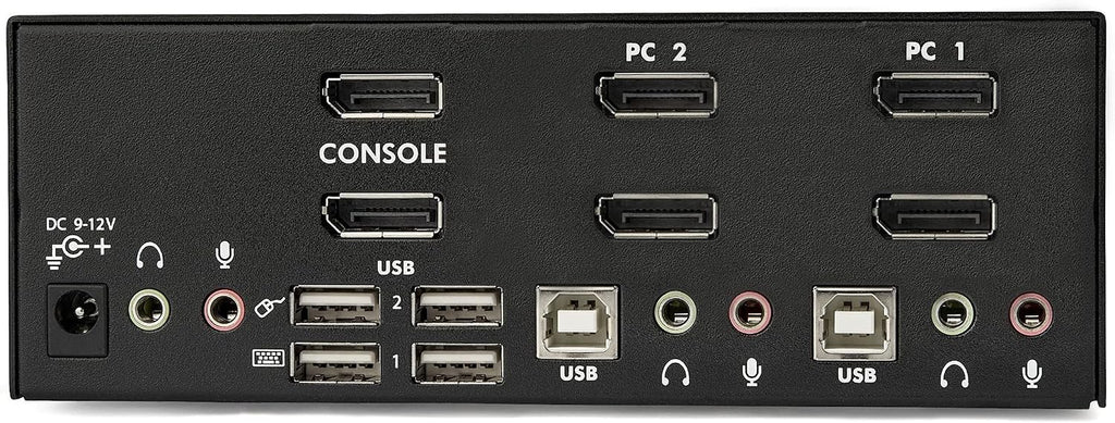 StarTech.com 2-Port DisplayPort KVM Switch - Dual-Monitor - 4K 60 - with Audio & USB Peripheral Support - DP 1.2 - USB Hub, TAA (SV231DPDDUA2)