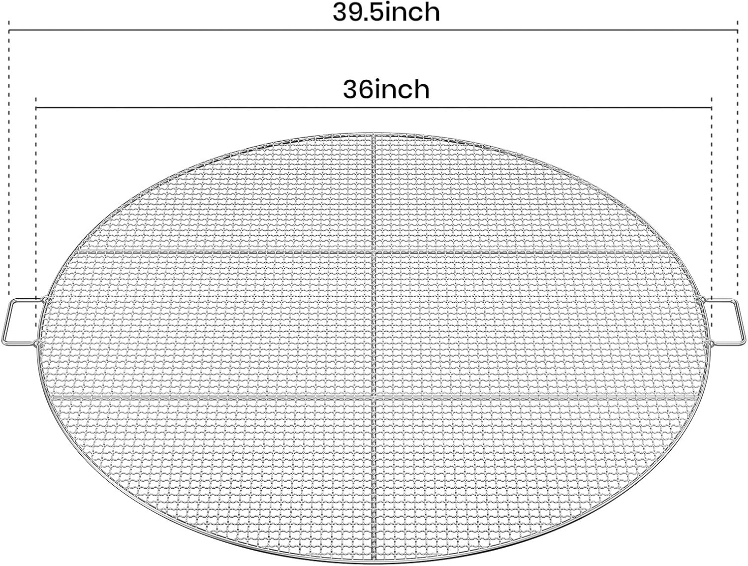 Stanbroil Fire Pit Cooking Grill Grate with 3 Support Bars - Outdoor Round BBQ Campfire Grill Grid - Camping Cookware - Stainless Steel, 36 Inch