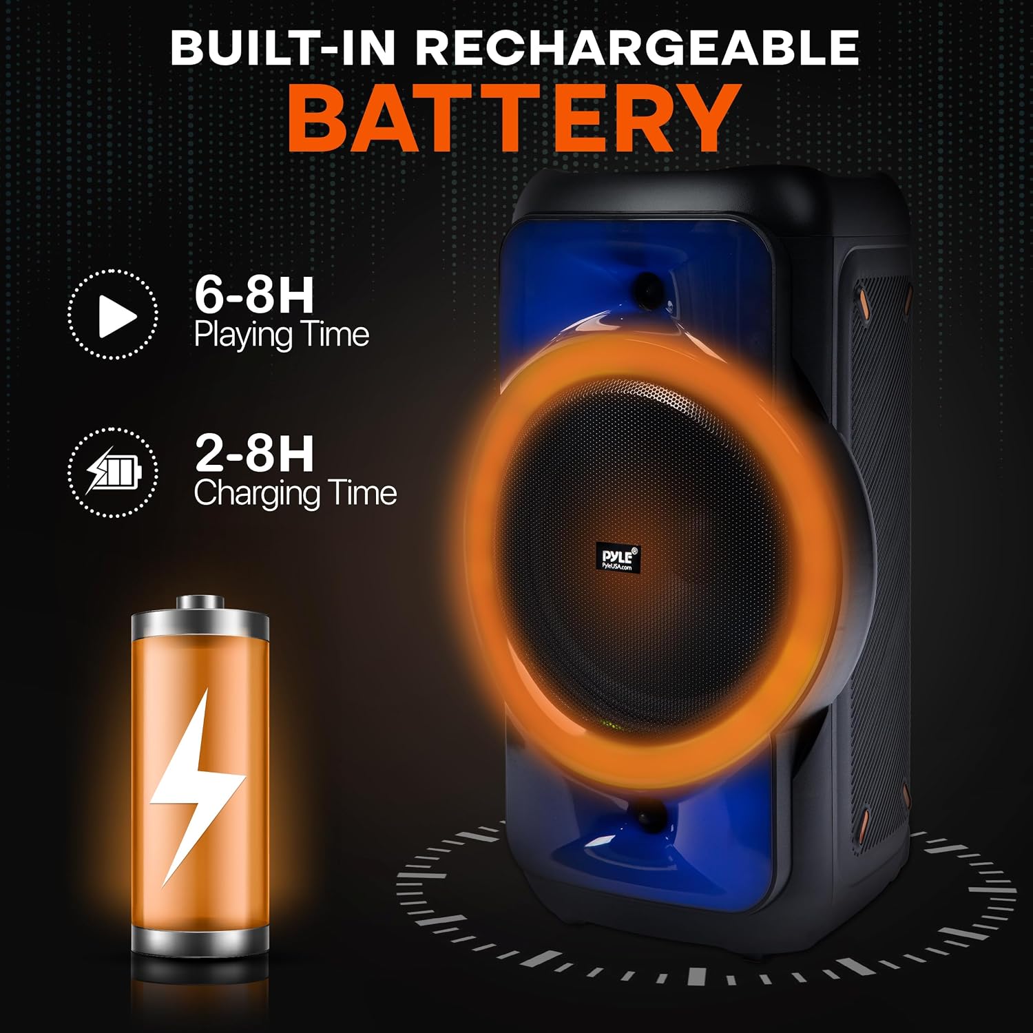 Pyle Audio Large Bluetooth Party Speaker - Big Bluetooth Speaker with True Wireless Stereo System - Enjoy Powerful Bass and Clear Treble - Portable Karoke Big Speaker - PPHP1979-160W