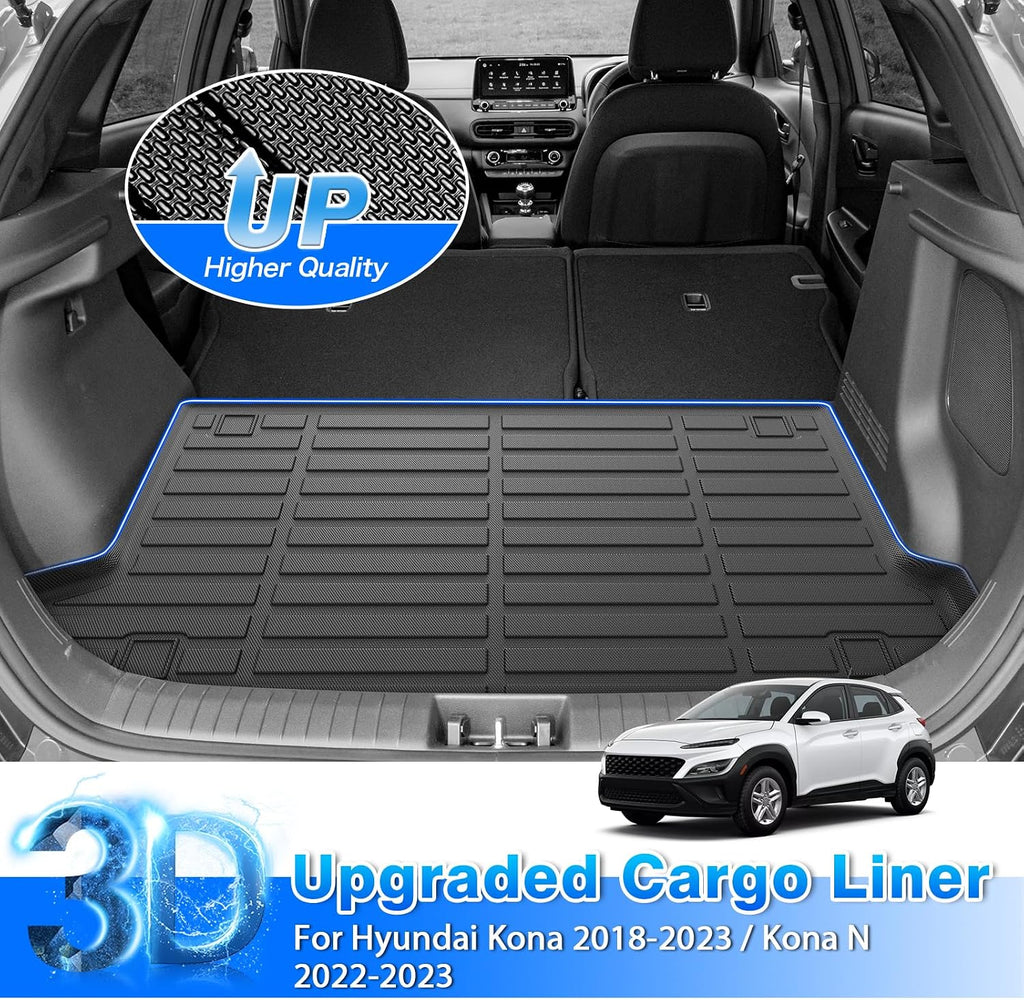 Cartist Floor Mats and Cargo Liner Fit for Hyundai Kona 2018-2023/Kona N 2022-2023 (No Electric Models) All Weather Floor Mat Kona Accessories Heavy Duty Carpet Protection