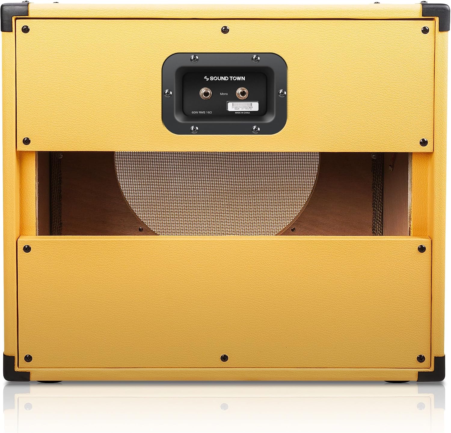 Sound Town 1 x 12' Empty Open-back Guitar Speaker Cabinet, w/Birch Plywood Construction, Orange Tolex, Wheat Cloth Grill, Compatible w/Celestion/Eminence Speakers (GUC112OBOR-EC)