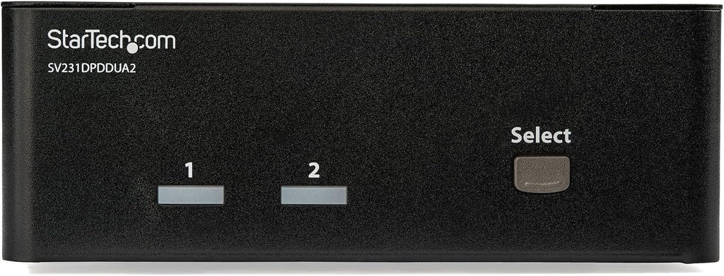 StarTech.com 2-Port DisplayPort KVM Switch - Dual-Monitor - 4K 60 - with Audio & USB Peripheral Support - DP 1.2 - USB Hub, TAA (SV231DPDDUA2)