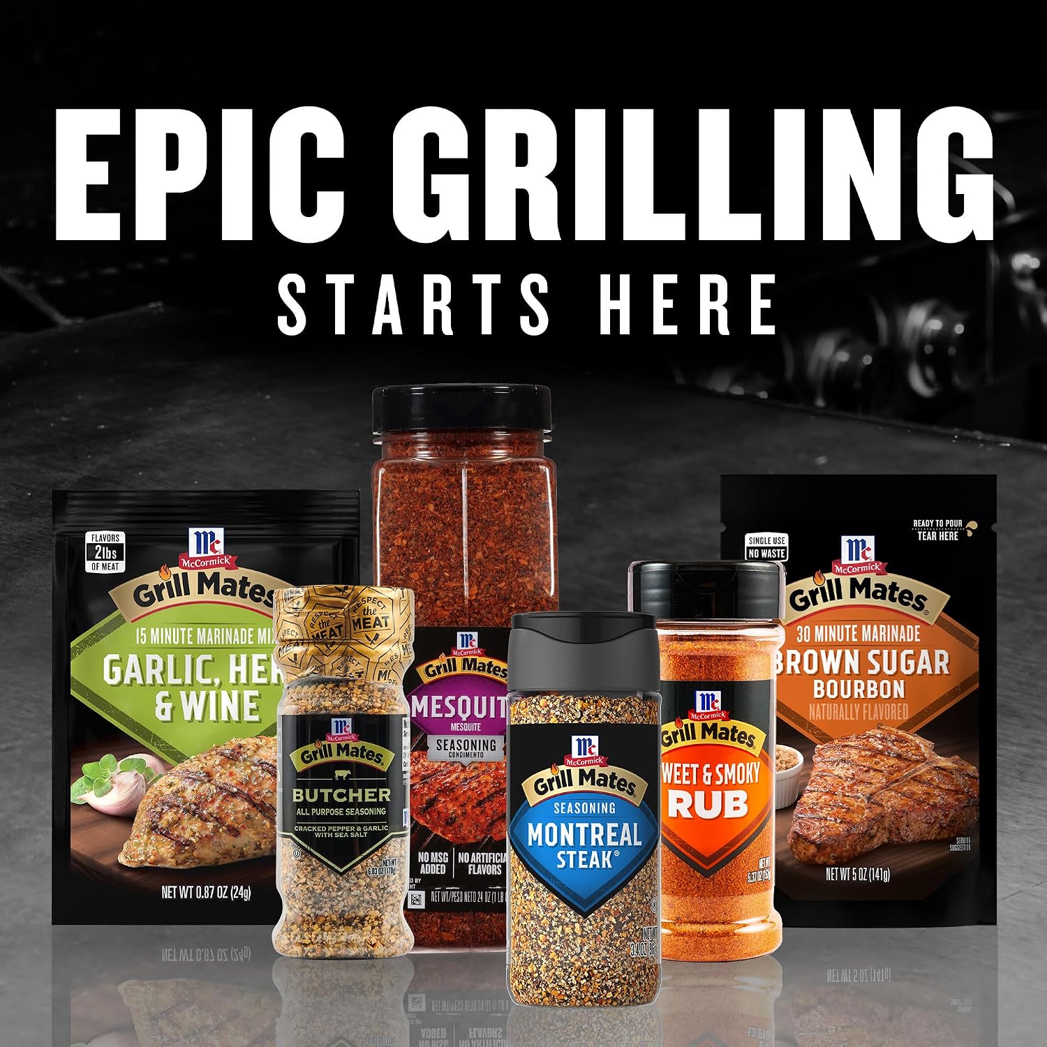 McCormick Grill Mates Mesquite Seasoning, 24 oz (Pack of 6) - Six 24 Ounce Containers of Mesquite BBQ Spice, Versatile Use in Marinades, Meats, Dressings and More