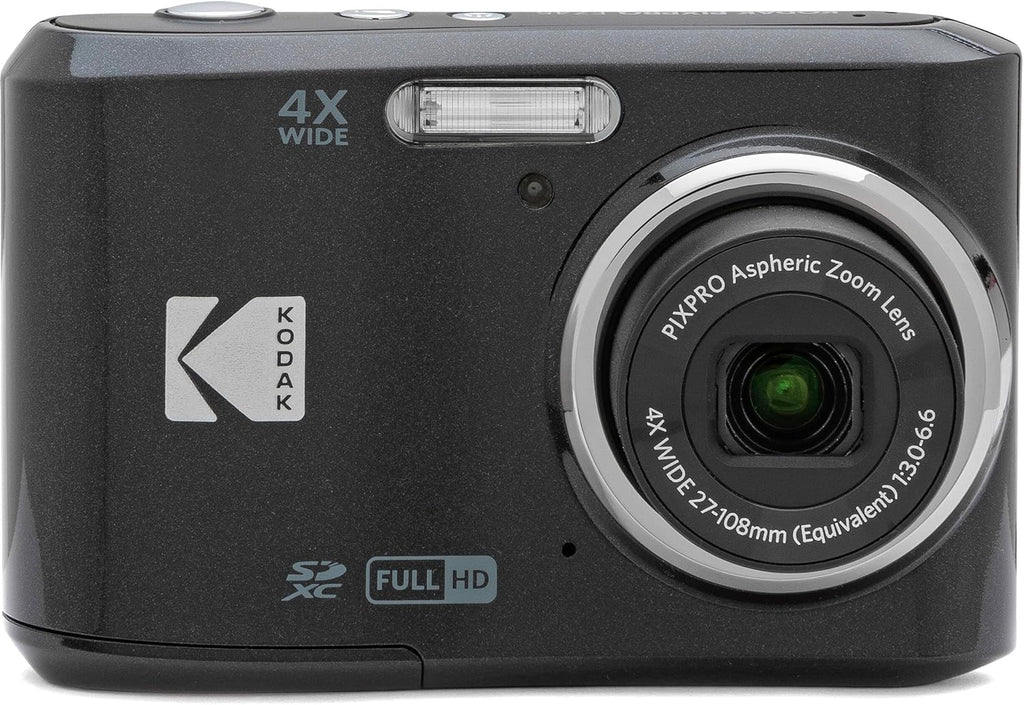 Kodak PIXPRO FZ45 16MP Digital Camera 4X Optical Zoom 27mm Wide Angle 1080P Full HD Video 2.7' LCD Camera (Black) + 64GB Card and Reader + Memory Wallet