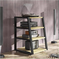 Audio Rack 2/3/4 Tier Stereo Rack Audio Equipment Rack Audio Stereo Shelf Wooden Open HiFi Rack Audio-Video Shelving Corner Durable(Natural,82cm)
