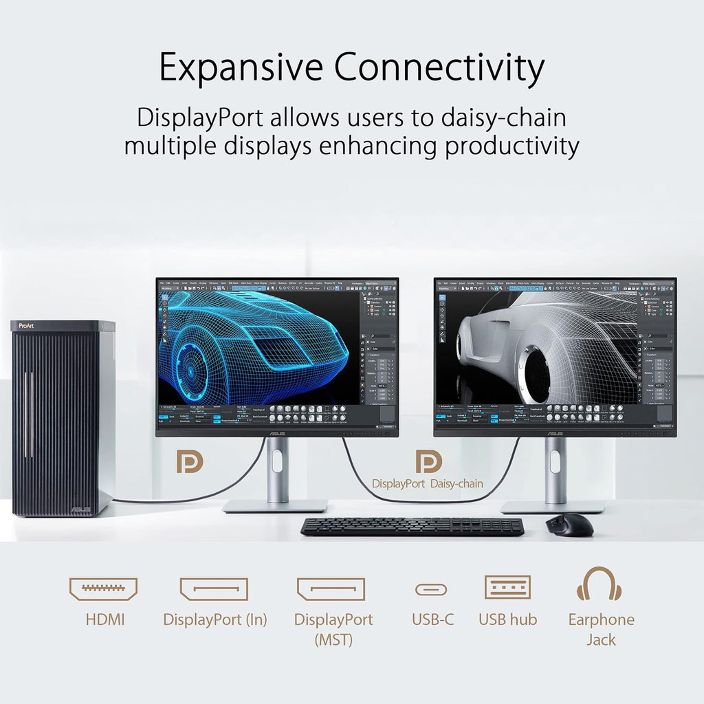 ASUS ProArt 24' (24.1' viewable) 16:10 HDR Professional Monitor (PA248CRV) - IPS, (1920 x 1200), 97% DCI-P3, ΔE < 2, Calman Verified, USB-C PD 96W, DisplayPort, Daisy-Chain, Ergonomic, 3yr Warranty