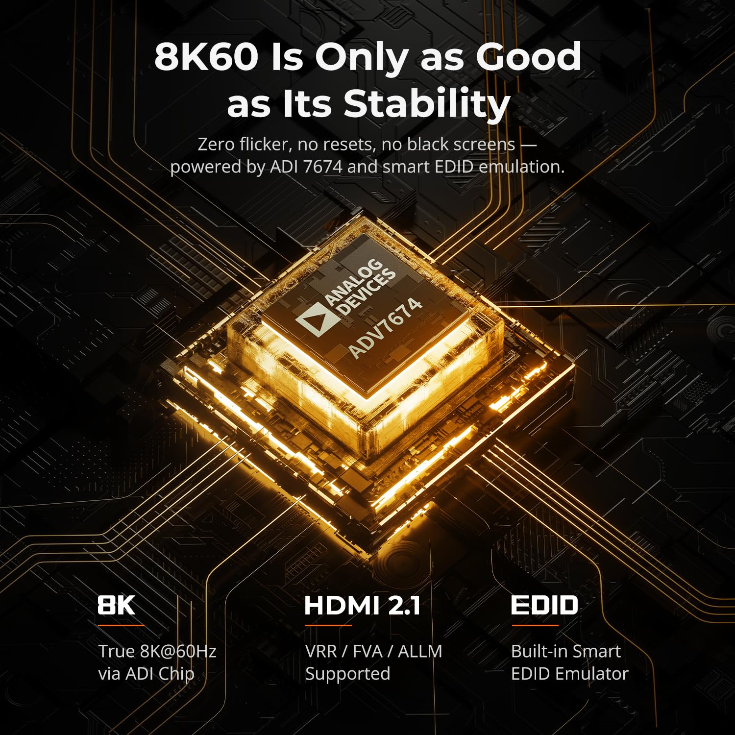 TESmart 8K@60Hz HDMI KVM Switch 4 Computers 1 Monitor USB 3.0, 4 Port KVM 4K@144Hz for Gaming, 1G Ethernet, EDID Emulators, Hotkey Switch, ADI Chip, Audio & Microphone with All Input Cables