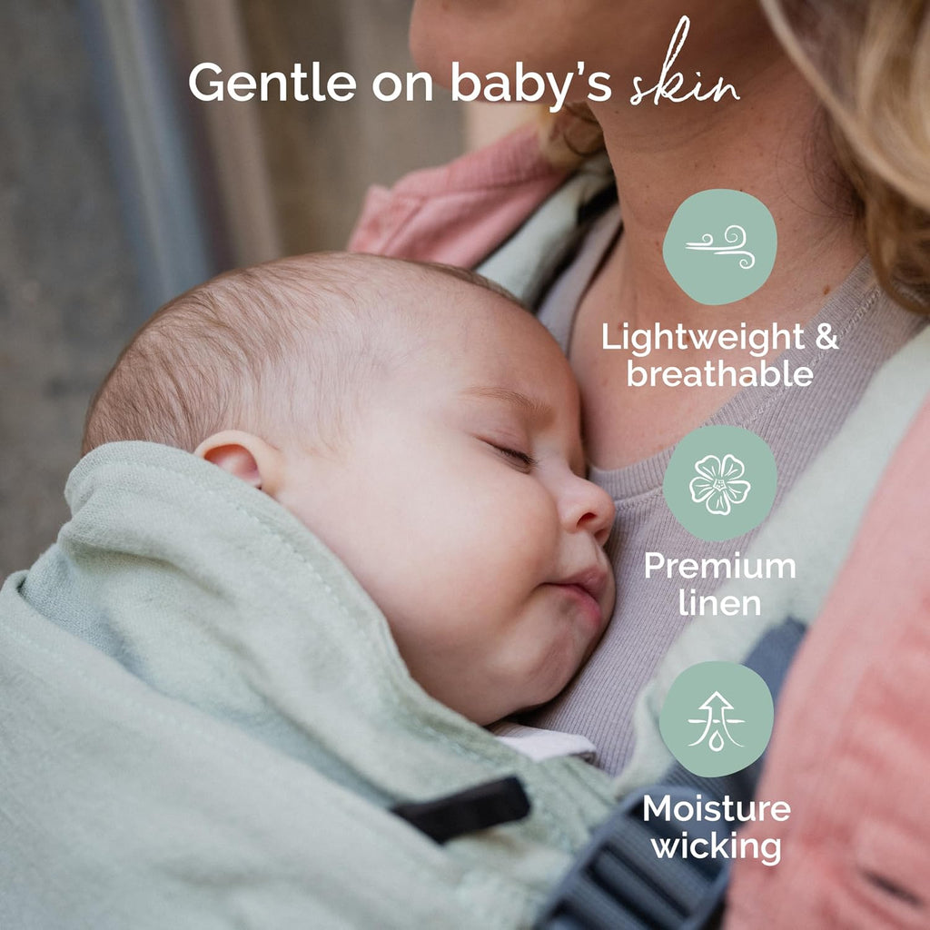 Boba X Baby Carrier Newborn to Toddler - Breathable Linen Blend, Certified Hip Healthy, Lightweight, Petite to Plus Size 7-45 lbs, Micro-Adjustable Baby Carrier from Newborn (Linen Willow)