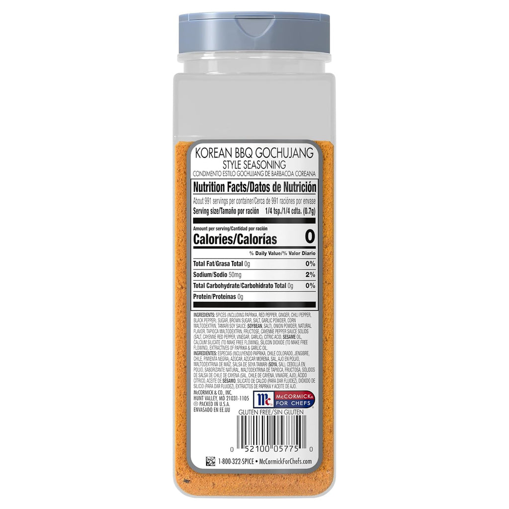 McCormick Culinary Seasoning, Korean BBQ Gochujang Style, No MSG Added, Gluten Free, For Culinary & Professional Kitchens, 24.5 oz (Pack of 6)