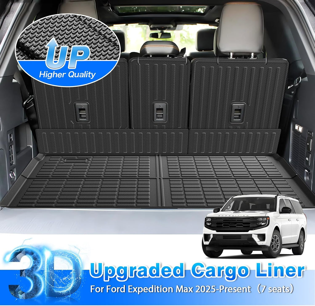 Cartist Ford Expedition max Floor Mats for 2025 2026 Expedition max (7 Seats) Accessories All-Weather Waterproof Car Floor Mats & Cargo Liner for Ford Expedition max 2025 2026