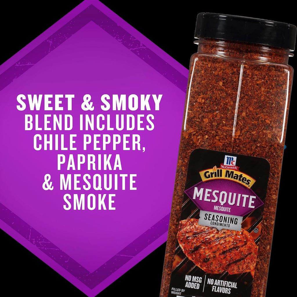 McCormick Grill Mates Mesquite Seasoning, 24 oz (Pack of 6) - Six 24 Ounce Containers of Mesquite BBQ Spice, Versatile Use in Marinades, Meats, Dressings and More