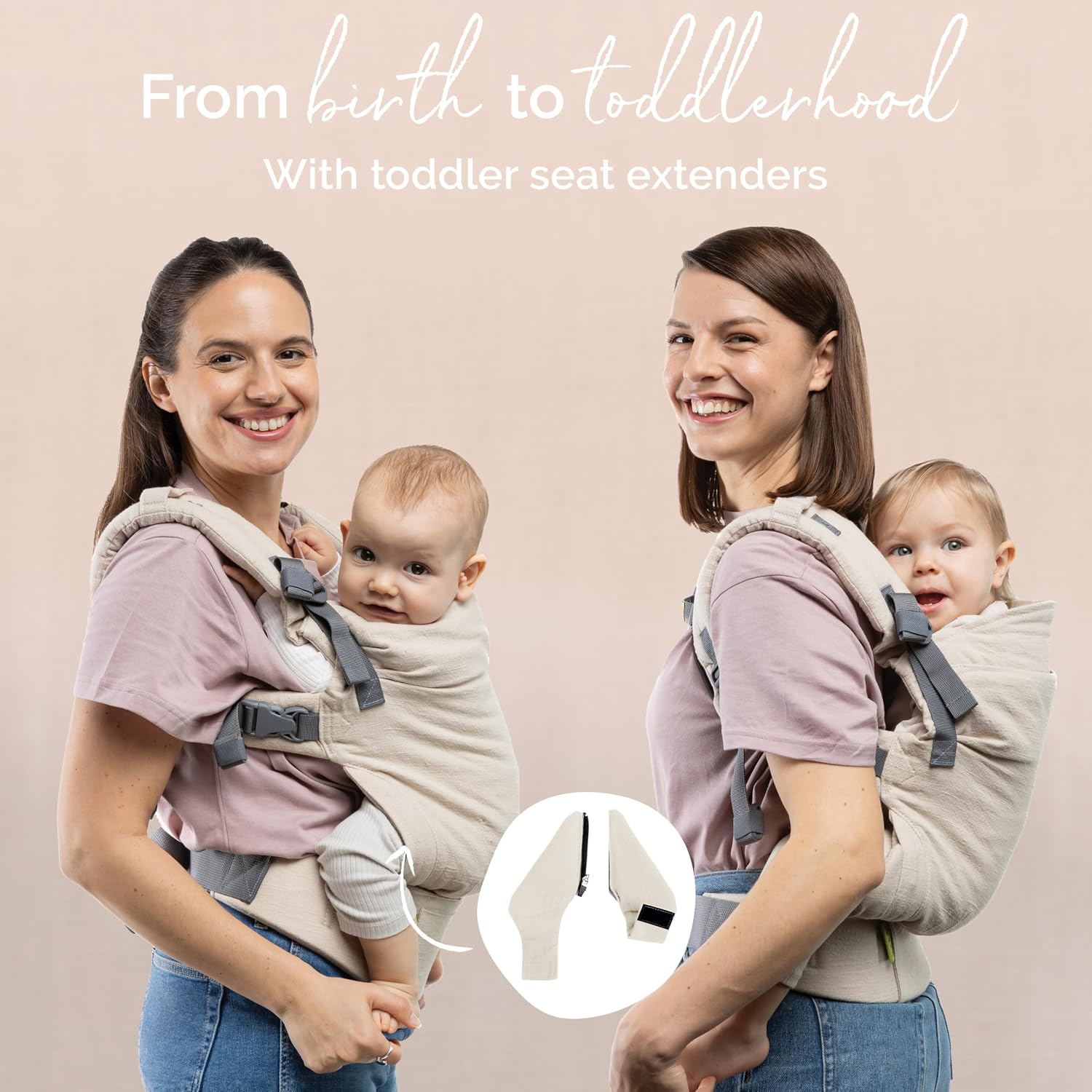 Boba X Baby Carrier Newborn to Toddler - Breathable Linen Blend, Certified Hip Healthy, Lightweight, Petite to Plus Size 7-45 lbs, Micro-Adjustable Baby Carrier from Newborn (Linen Pampas)