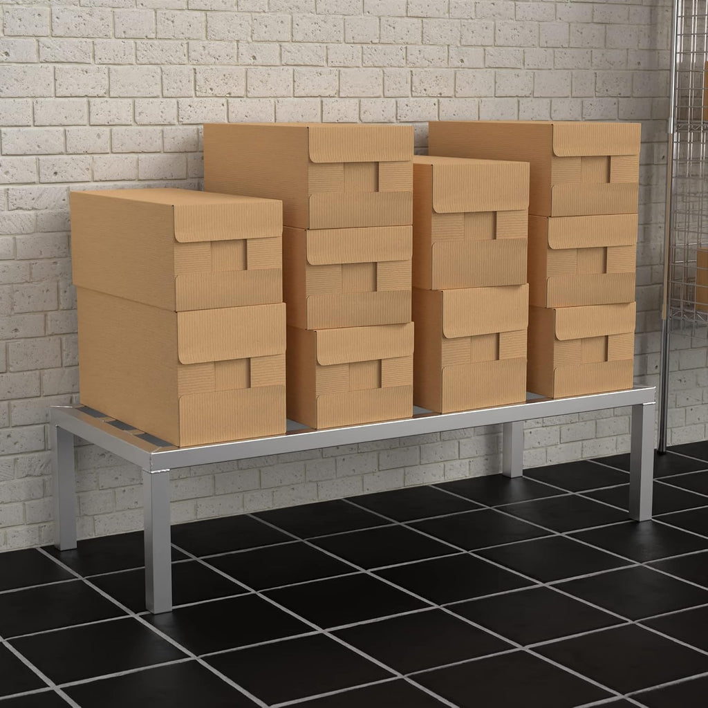 48'' x 20'' x 12'' Aluminum Welded NSF Certified Dunnage Rack - 1685 lb. Capacity, for Restaurant, Storage, Warehouse, Garage