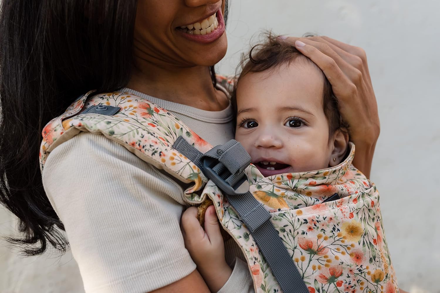 Boba X Baby Carrier - Adjustable Infant Carrier for Newborn to Toddler, Front and Backpack Babywearing 7 to 45 lbs, Ergonomic Baby Carrier with Crossable Straps and Padded Shoulders (Blossom)