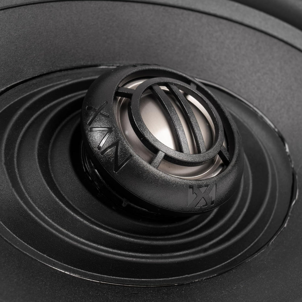 NVX® XFHD57L Premium 5x7' Motorcycle Speakers, 600W Peak (300W RMS), 2-Ohm OEM Saddlebag Lid Coaxials with 1' Titanium Tweeters, Waterproof, for Harley-Davidson 1998 up (Pair)