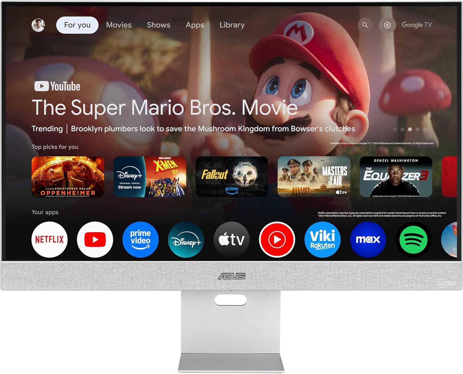 ASUS ZenScreen 31.5' 4K USB-C Smart Monitor (MS32UC) - UHD (3840 x 2160) IPS, 98% DCI-P3, GoogleTV, Harman Kardon Speakers, USB-C (90W PD), Wireless Display, Netflix and YouTube, 3 yr Warranty