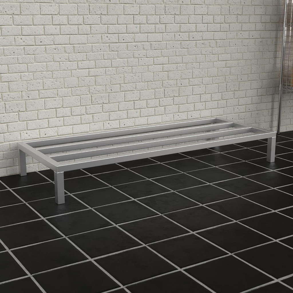 60'' x 24'' x 8'' Aluminum Welded NSF Certified Dunnage Rack - 1850 lb. Capacity, for Restaurant, Storage, Warehouse, Garage
