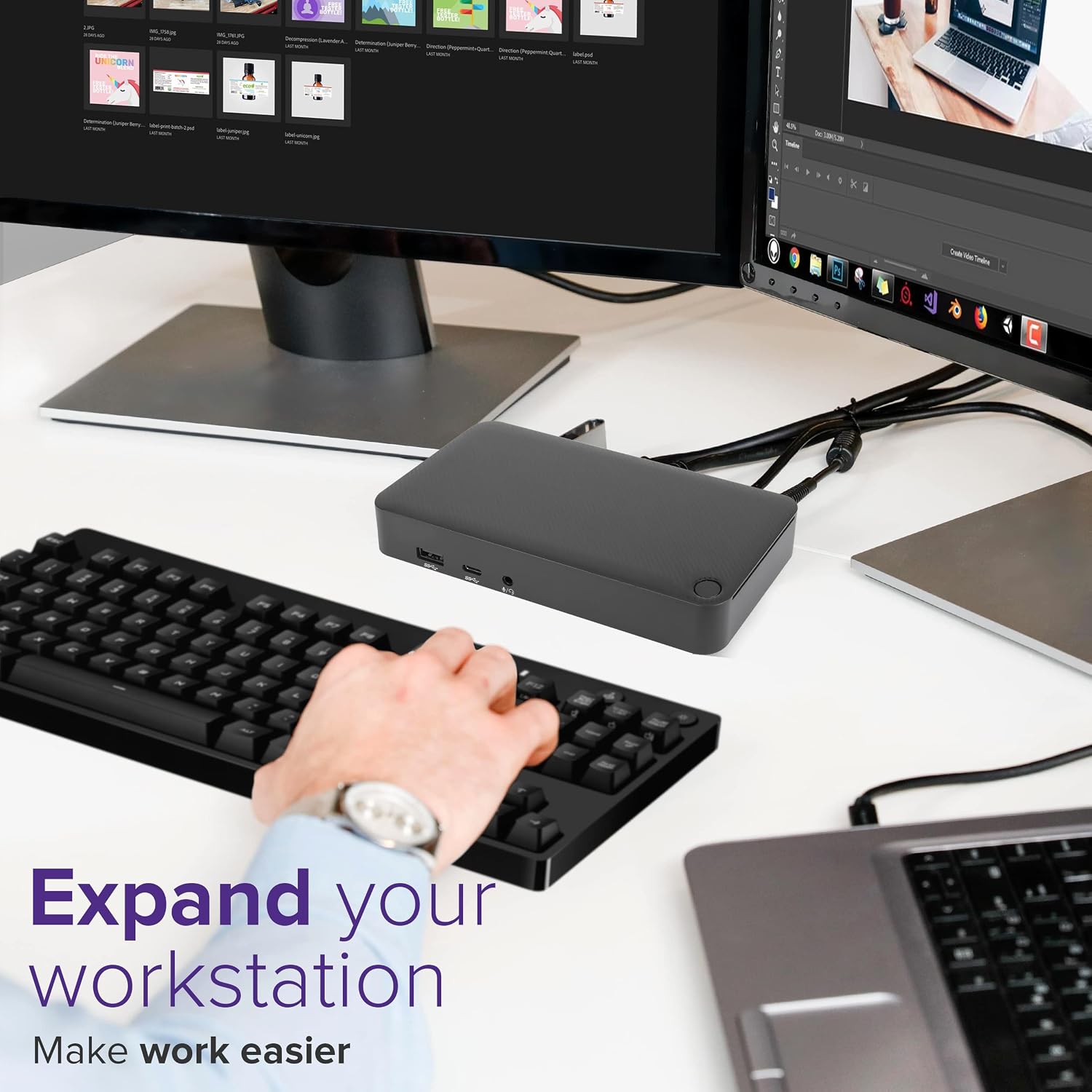Targus USB C Docking Station Universal DV4K, USB C Laptop Docking Station Dual Monitor 2 HDMI, 65W Power Delivery, DisplayLink Works w/Operating Systems Like Windows, Mac, Android, iOS (DOCK310USZ)