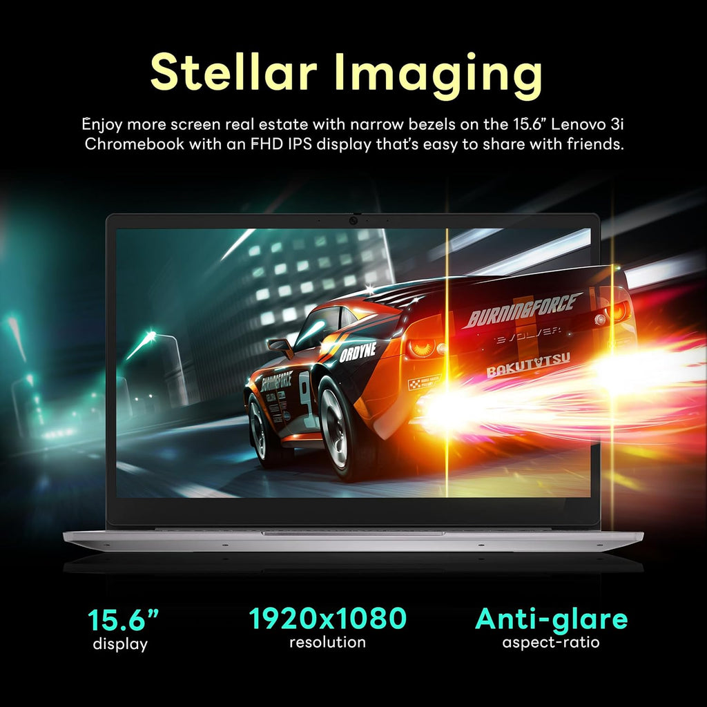 Lenovo 3i 15.6' FHD Chromebook, Intel Celeron N4500, 4GB LPDDR4X, 576GB Storage (64GB eMMC + 512GB Docking Station Set), Intel UHD Graphics, Number Pad, HD Webcam, Wi-Fi 6, Chrome OS, Gray