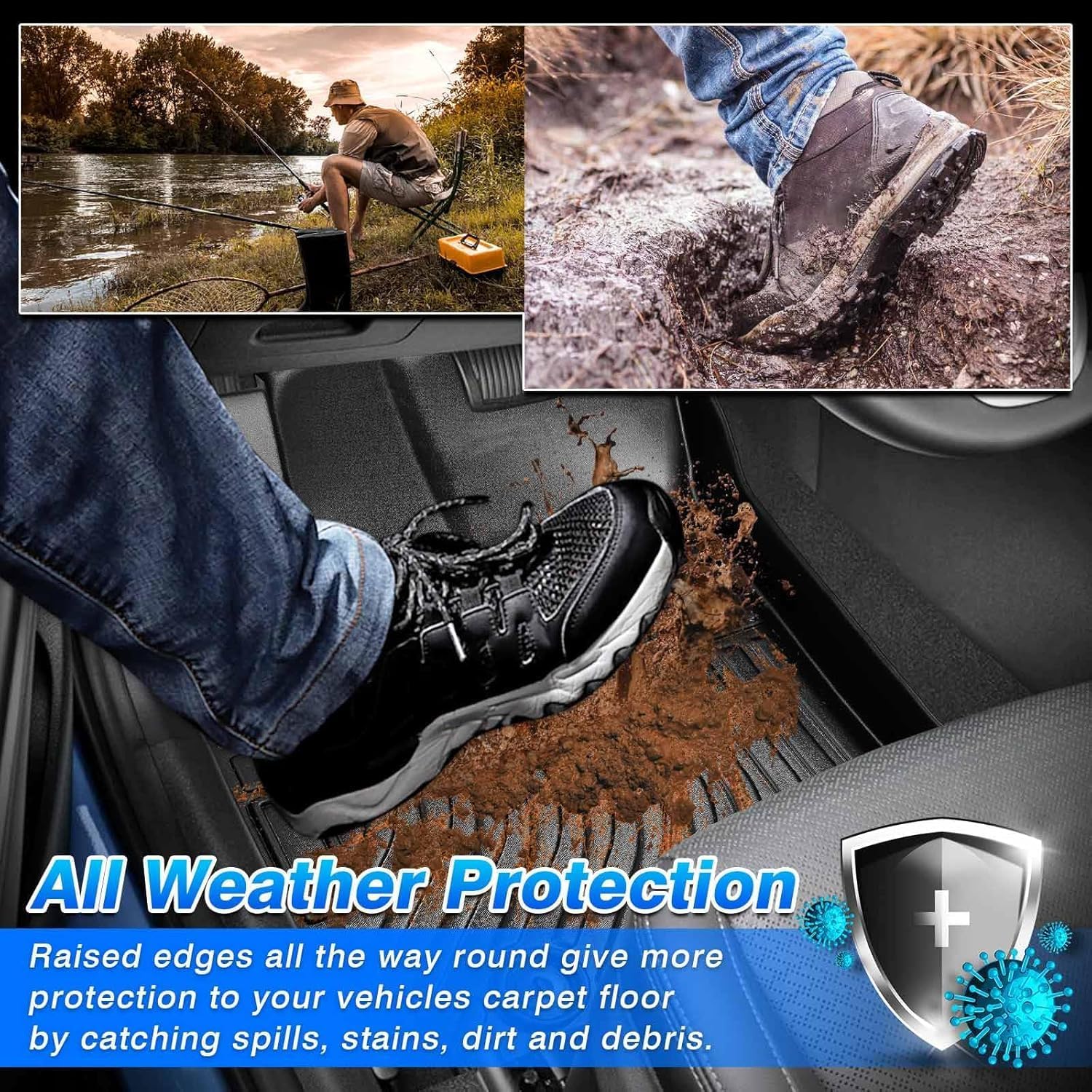 Cartist Floor Mats and Cargo Liner Fit for BMW 5 Series G60 (530i/530i xd/540i/540i xd) 2024 2025 All Weather Floor Mat G60 Accessories Heavy Duty Carpet Protection