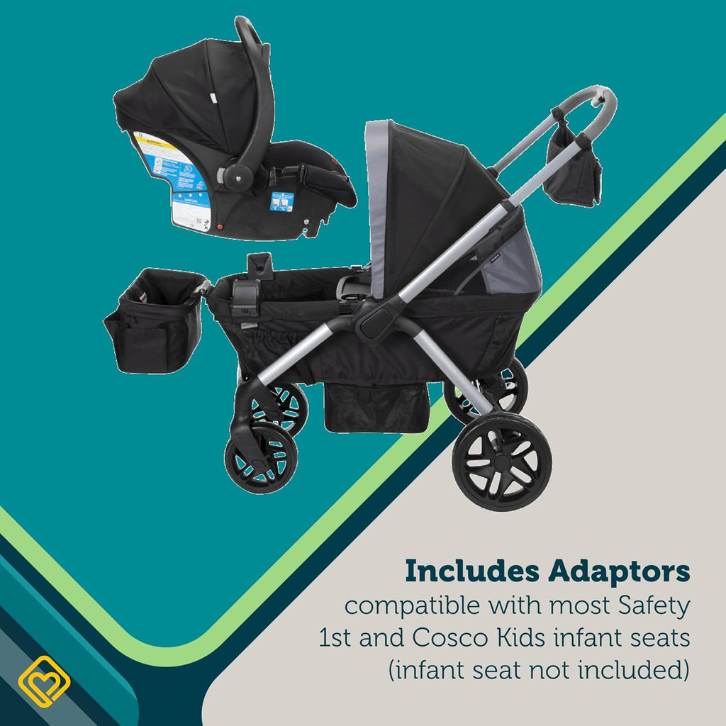 Safety 1st Summit Wagon Stroller for 2 Kids with Removable Tray in High Street