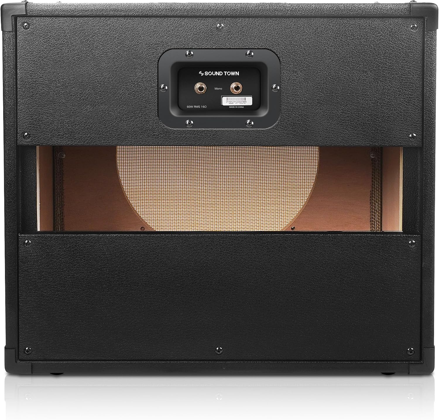 Sound Town 1 x 12' Empty Open-back Guitar Speaker Cabinet, w/Birch Plywood Construction, Black Tolex, Wheat Cloth Grill, Compatible w/Celestion/Eminence Speakers (GUC112OBBK-EC)