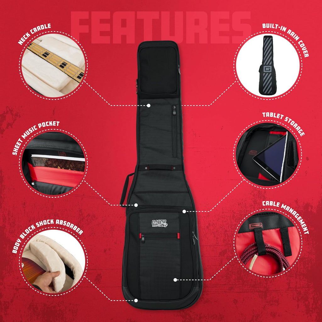 Gator Cases Pro-Go Series Ultimate Guitar Gig Bag, Fits Electric Bass Guitars (G-PG BASS)