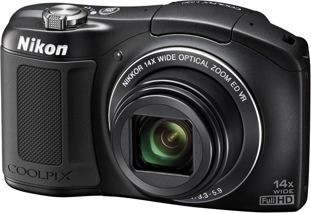 Nikon COOLPIX L620 18.1 MP CMOS Digital Camera with 14x Zoom Lens and Full 1080p HD Video (Black) (OLD MODEL)