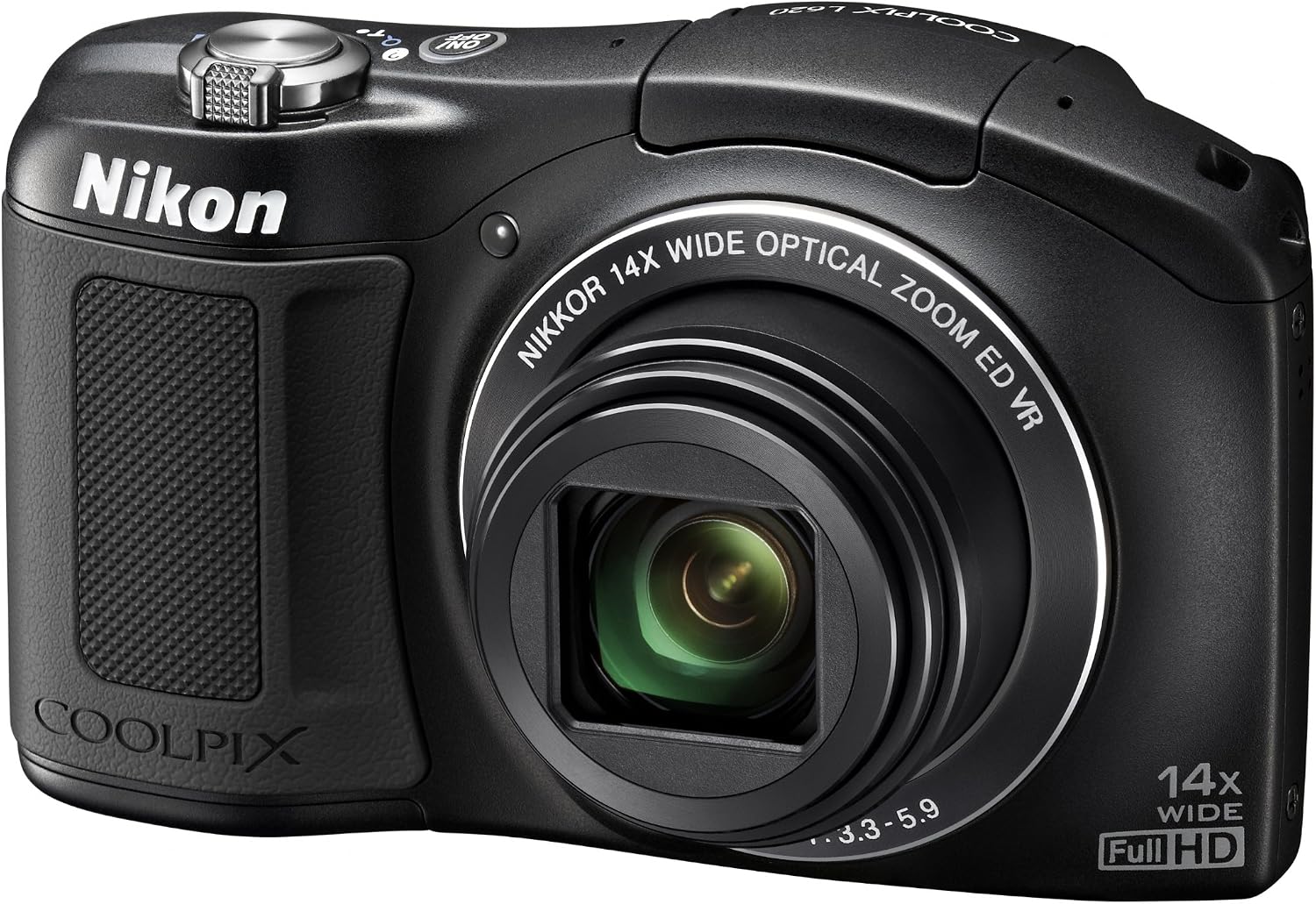 Nikon COOLPIX L620 18.1 MP CMOS Digital Camera with 14x Zoom Lens and Full 1080p HD Video (Black) (OLD MODEL)