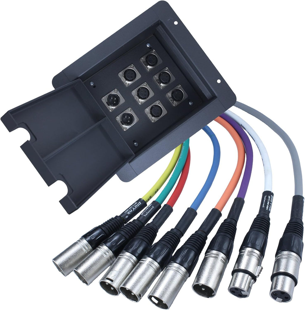 Pro Audio Recessed Stage in Floor Pocket Box Black with Prewired Connections