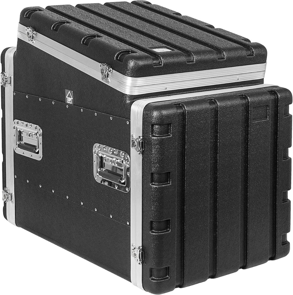 Sound Town Lightweight and Compact 10U ATA ABS Rack Case, with Slant Mixer Top, 24.5' Depth, 12U Top and 10U Side Spaces (STMR-A12X10U)