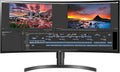 LG 34WN80C-B UltraWide Monitor 34' 21:9 Curved WQHD (3440 x 1440) IPS Display, USB Type-C (60W PD), sRGB 99% Color Gamut, 3-Side Virtually Borderless Design, Tilt/Height Adjustable Stand - Black