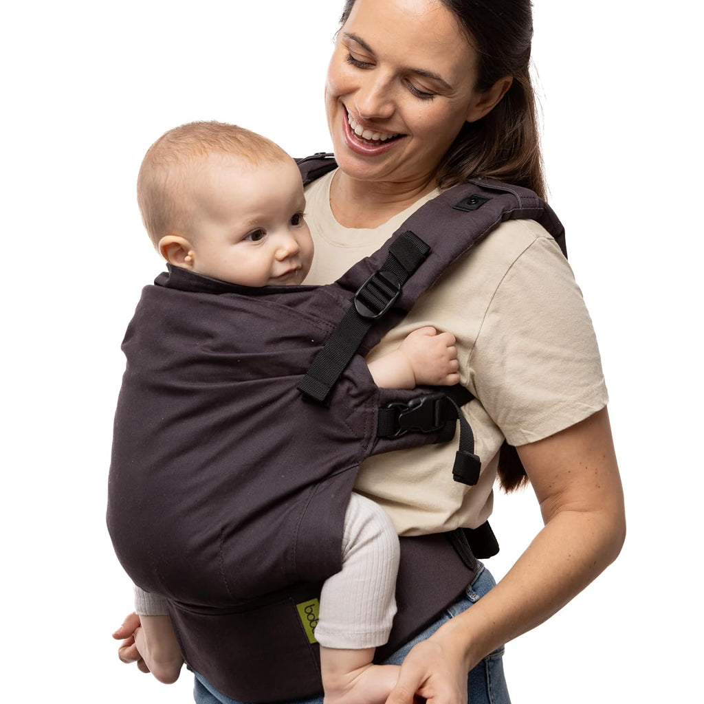 Boba X Baby Carrier - Newborn to Toddler Adjustable, 2-in-1 Convertible Front and Backpack Carrier 7 to 45 lbs, Ergonomic Baby Carrier with Crossable Straps (Charcoal)