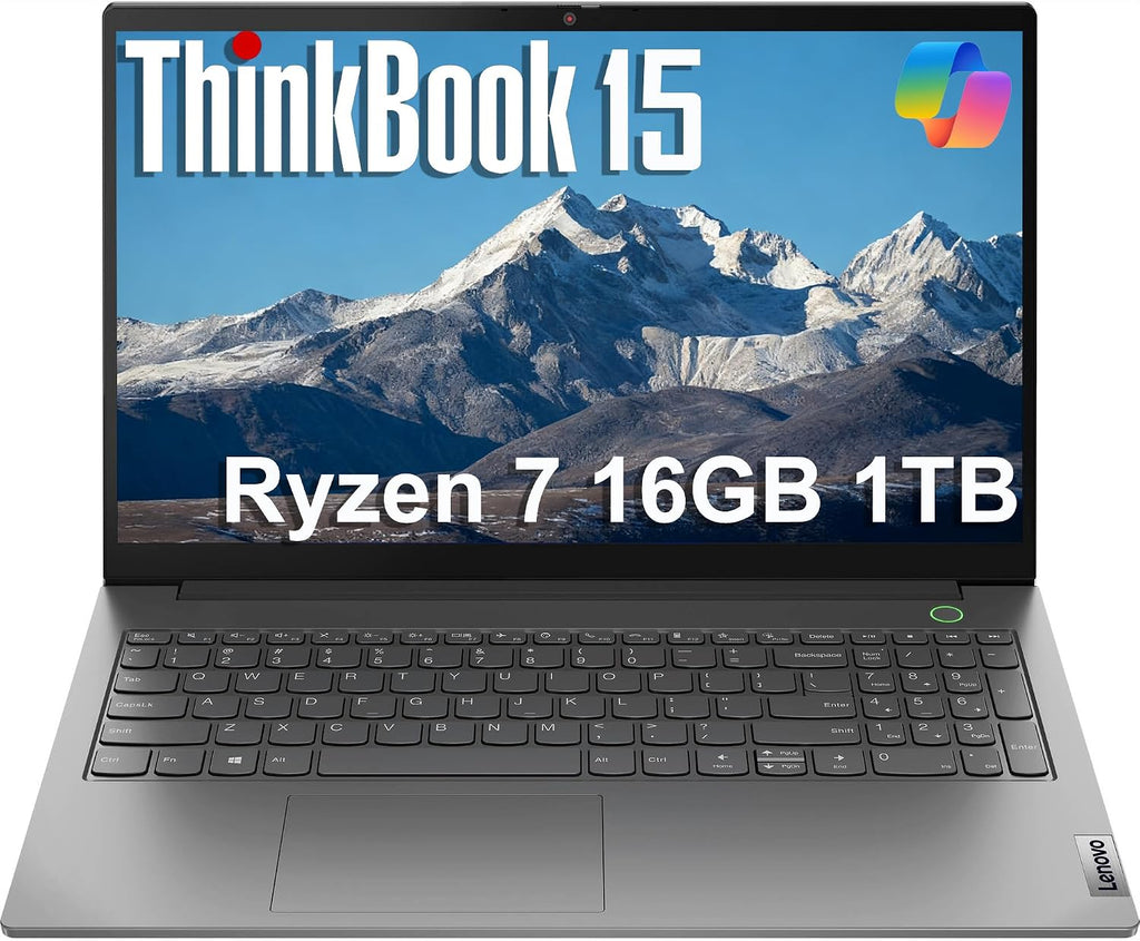 Lenovo ThinkBook 15 Business Laptop (15.6' FHD Anti-Glare, AMD 8-Core Ryzen 7 5825U (Beat Intel i7-1165G7), 16GB RAM, 1TB SSD), Fingerprint, Webcam, Ethernet, Wi-Fi 6, IST SD Card, Win 11 Pro, Grey