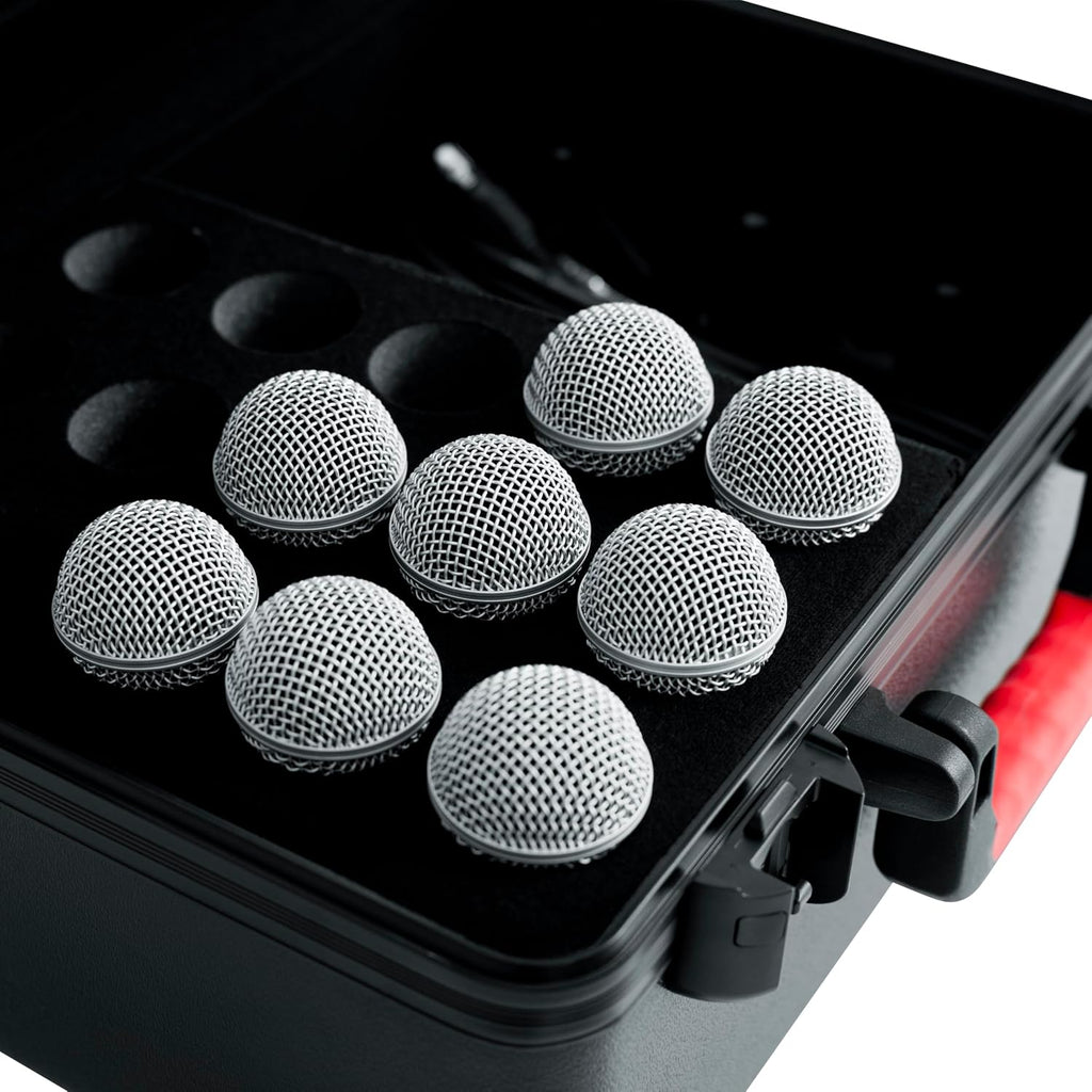 Gator Cases Molded Flight Case to Hold Up to (15) Wired Microphones with TSA Approved Locking Latch and Cable Storage; (GTSA-MIC15)