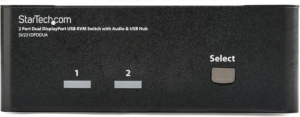 StarTech.com Dual Monitor DisplayPort KVM Switch - 2 Port - USB 2.0 Hub - Audio and Microphone - DP KVM Switch , TAA (SV231DPDDUA)