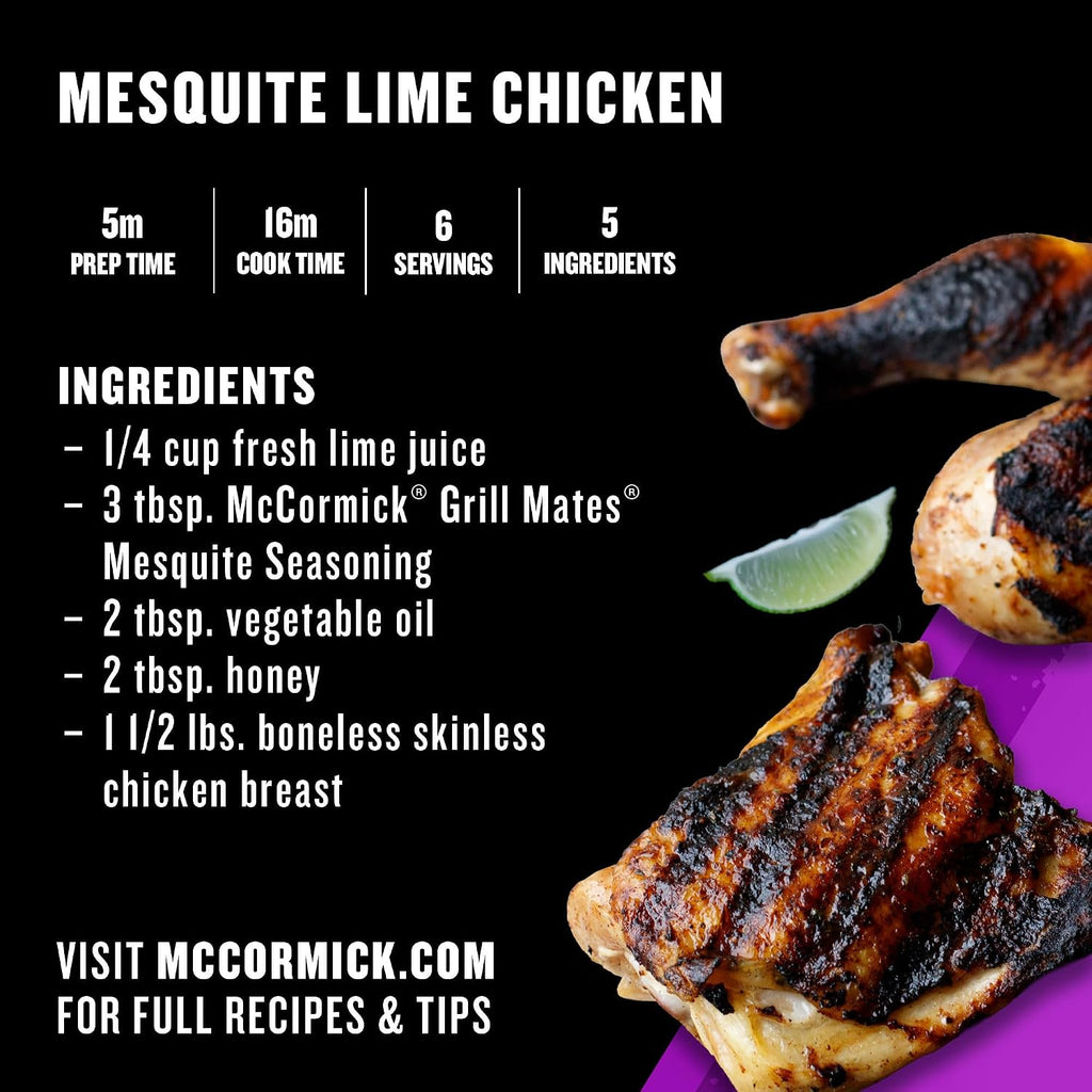 McCormick Grill Mates Mesquite Seasoning, 24 oz (Pack of 6) - Six 24 Ounce Containers of Mesquite BBQ Spice, Versatile Use in Marinades, Meats, Dressings and More