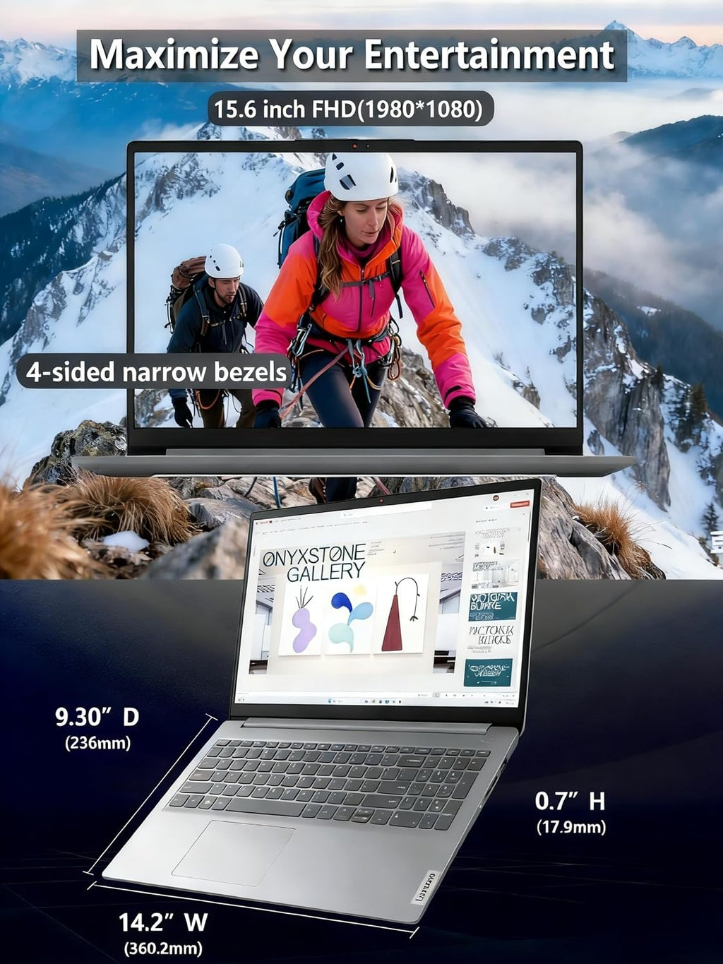 Lenovo IdeaPad 1i Laptop, Intel Core i5-1335U（10-core） Processor, Microsoft Office, 15.6'' FHD Display, 8GB RAM 256GB SSD, Copilot AI, Windows 11 Pro, Wi-Fi 6, HDMI, Alpacatec Accessories