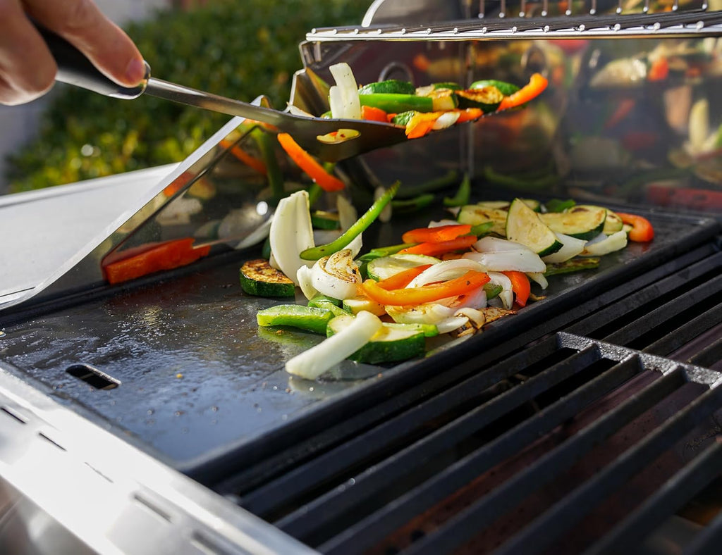 Monument Grills 4+1 Burner Natural Gas Grill with Hose, 50,000 BTU Stainless Steel Outdoor Patio Barbecue Grill with Cooking Plate, Fast Heating, Knob Control, M415BZNG