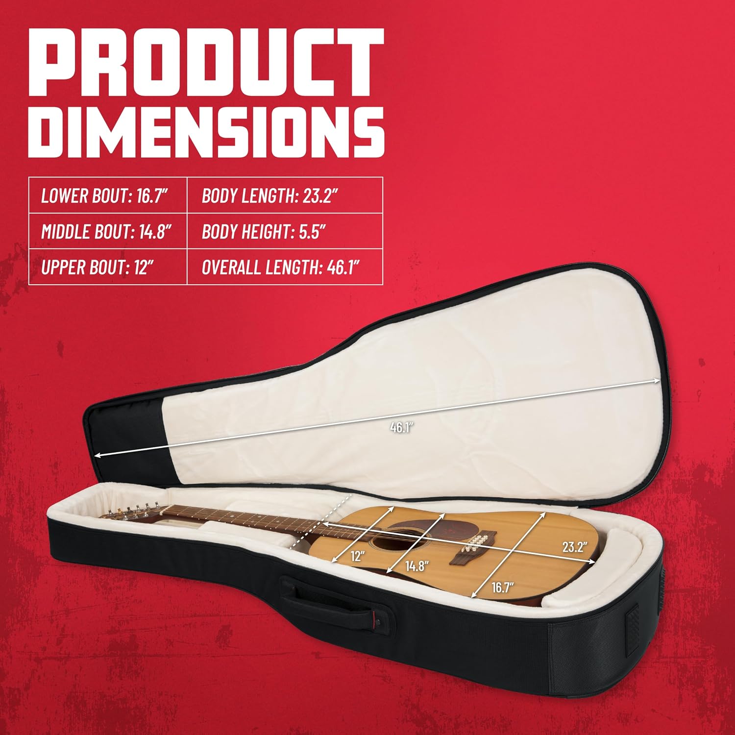 Gator Cases Pro-Go Series Ultimate Guitar Gig Bag, Fits Acoustic Guitars (G-PG ACOUSTIC)